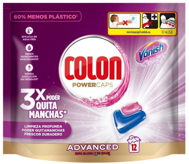 Colon Powercaps Advanced Vanish Detergente 12 Unidades