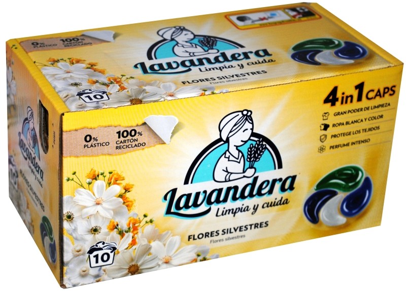 La Antigua Lavandera Detergente en Cápsulas 4en1 Flores Silvestres 10 Unidades