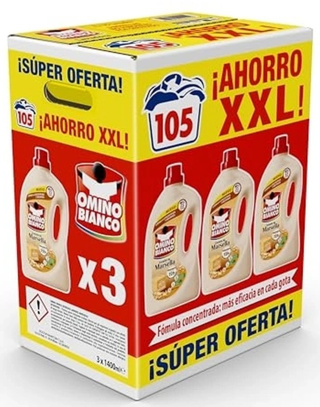 Omino Bianco Detergente Líquido Marsella Pack 105 lavados