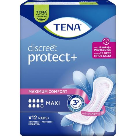 Tena Discreet Protect+ Maxi Compresas 12 Unidades